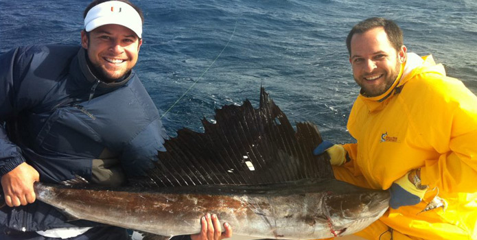 boca raton fishing charter boat catches a sailfish